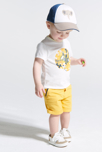 Short coton fantaisie jaune bébé garçon 1