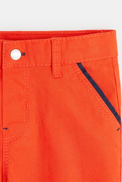 Short en toile rouge bébé garçon