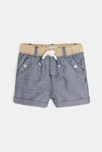 Short en lin et coton bleu bébé garçon 1