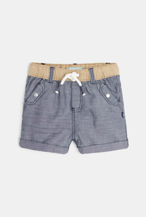 Shorts aus Leinen-Baumwoll-Mix Blau Baby Jungen 1