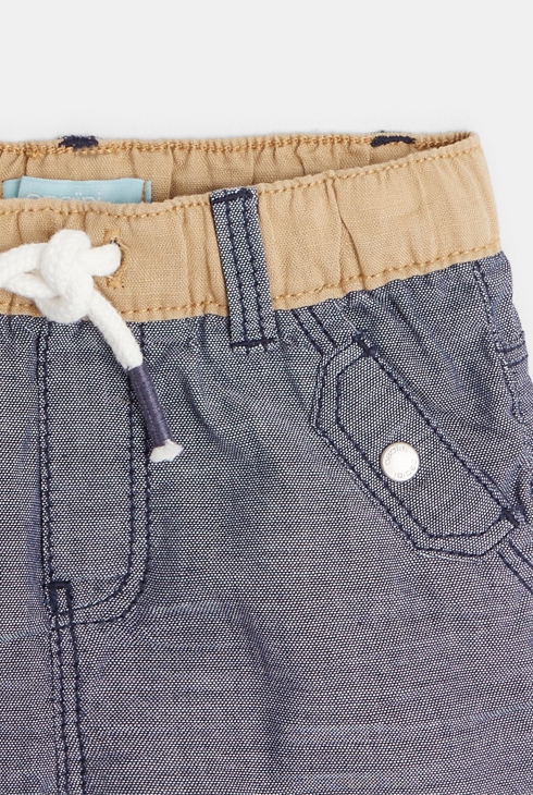 Shorts aus Leinen-Baumwoll-Mix Blau Baby Jungen 2