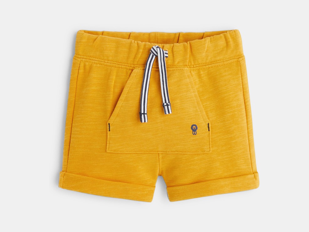 Short de muletón amarillo bebé niño 1
