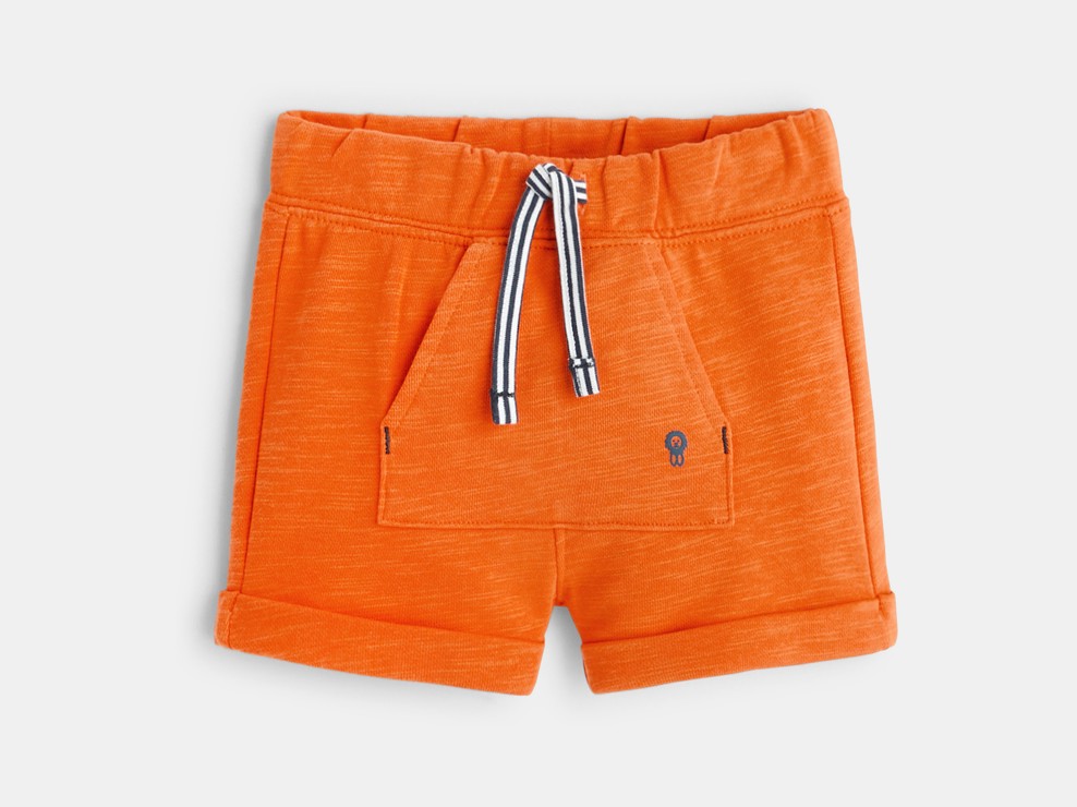 Short en molleton orange bébé garçon 1