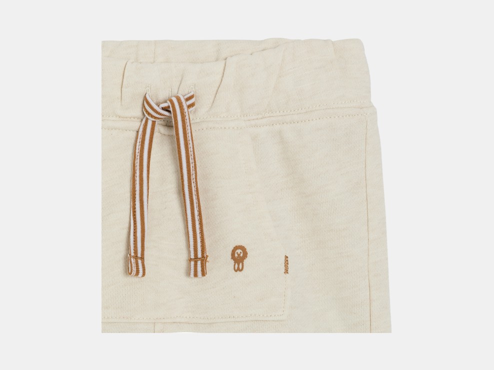 Pantalons curts moletó beix bebè nen 2