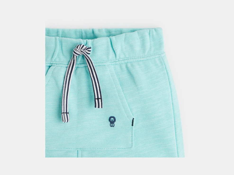 Pantalons curts de moletó blau bebè nen 2