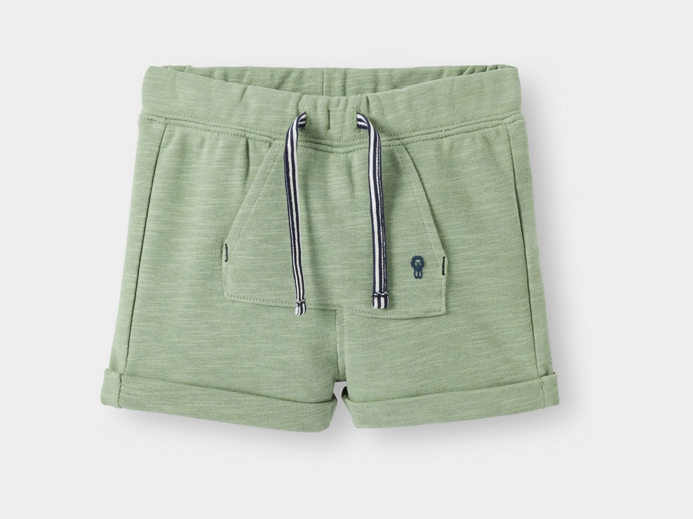 Short de muletón verde bebé niño 1