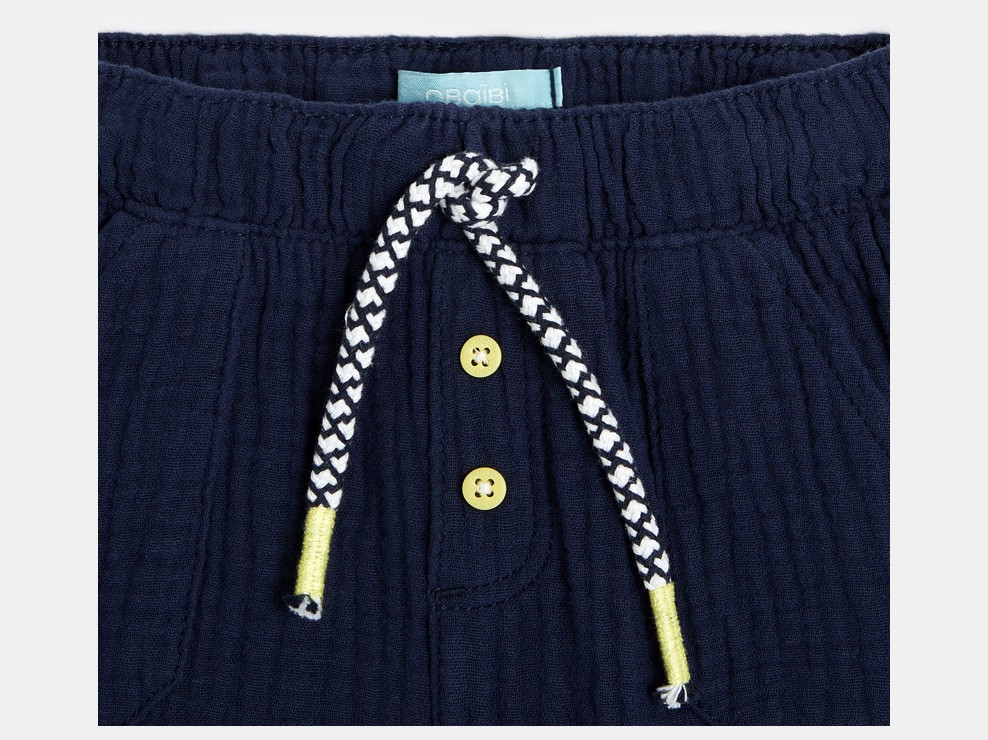 Shorts aus leichter Baumwolle mit Prägung Blau Baby Jungen 2