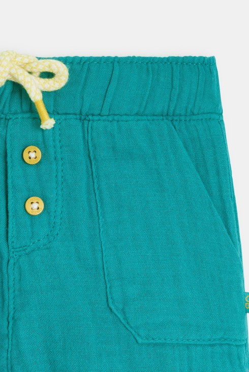 Shorts aus leichter Baumwolle mit Prägung Blau Baby Jungen 2