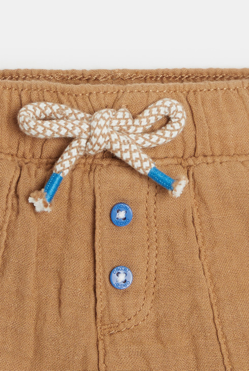 Shorts aus leichter Baumwolle mit Prägung Braun Baby Jungen 2