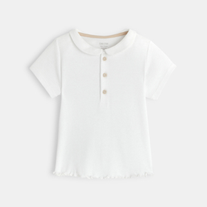 Fine rib polo t-shirt 1