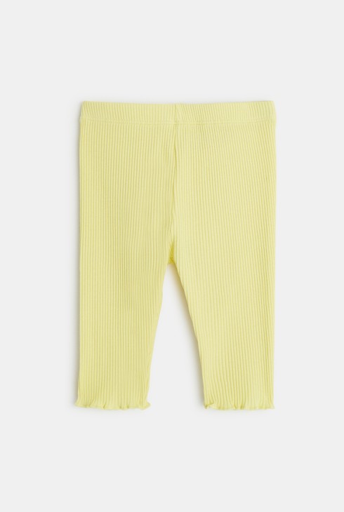 Legging maille côtelée jaune bébé fille 2