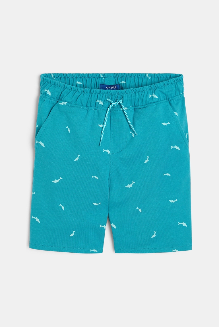 Short en molleton imprimé requins bleu garçon 1
