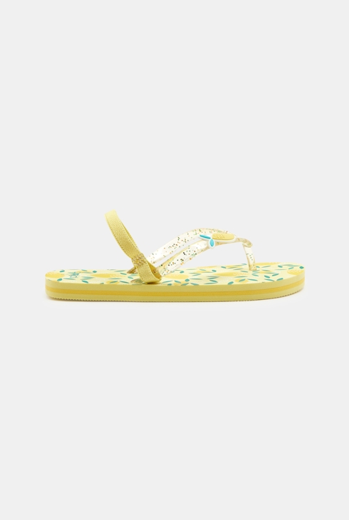 Lemon flip-flops with sparkly straps 1