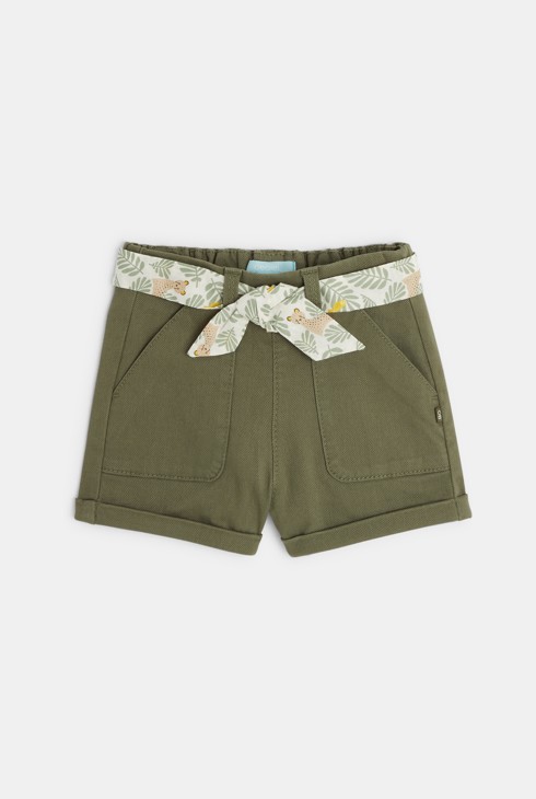 Saharske kratke hlače iz modnega pletiva zelena dojenček deklica 1