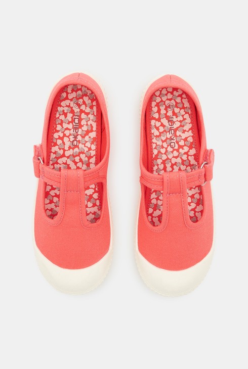 Ballerines toile forme salomé rose fille 2