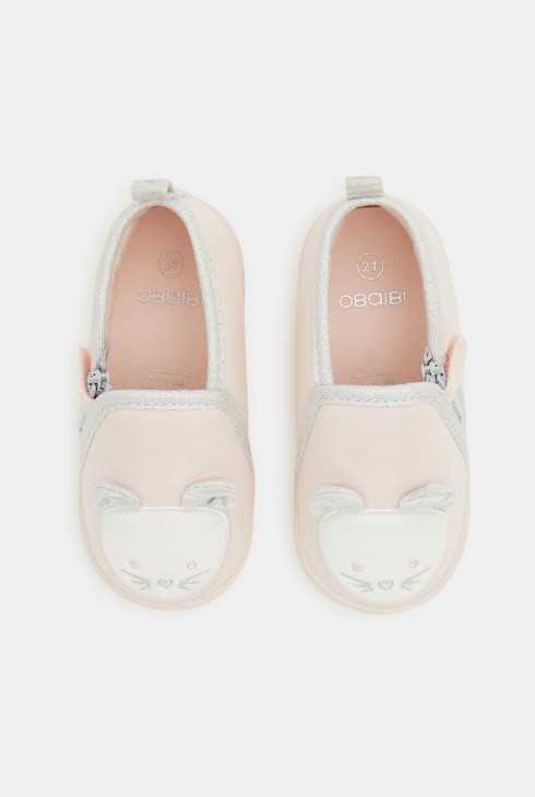 Babyschuhe aus Jersey mit Maus Rosa Baby Mädchen 2