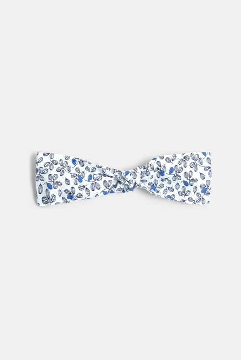 Stirnband mit Blumenprint und Schleife Blau Baby Mädchen 1