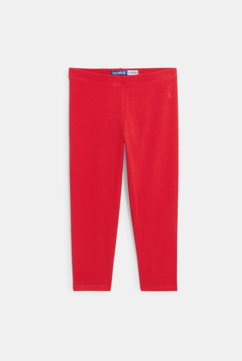 Legging court en jersey rouge fille 1