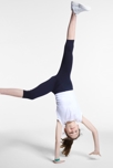 Legging court en jersey bleu fille 1