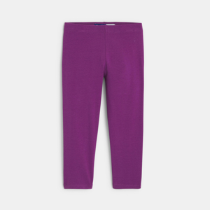 Leggings corti in jersey viola per bambina 1