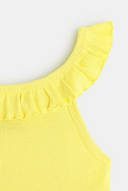 Einfarbiges Tanktop mit Rüschen Gelb Mädchen