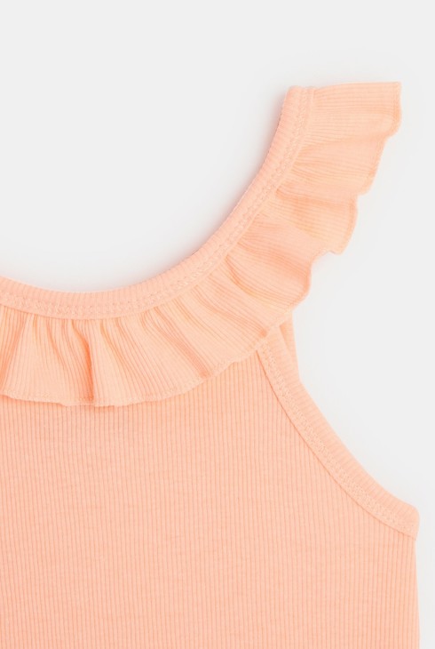 Einfarbiges Tanktop mit Rüschen Rosa Mädchen 2