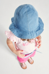 Sombrero de sol vaquero azul bebé niña 1