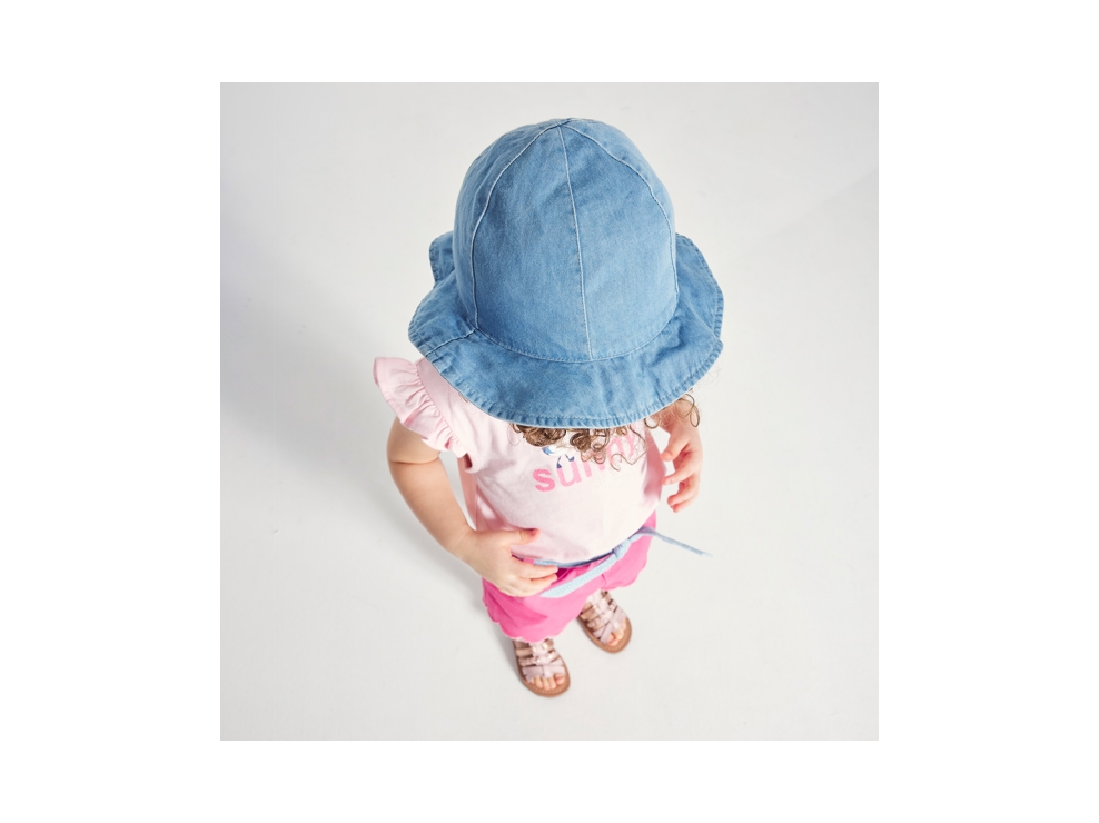 Denim zonnehoed blauw babymeisje 1