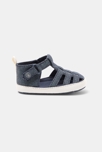 Sandale salomé en coton chambray bleu naissance 1