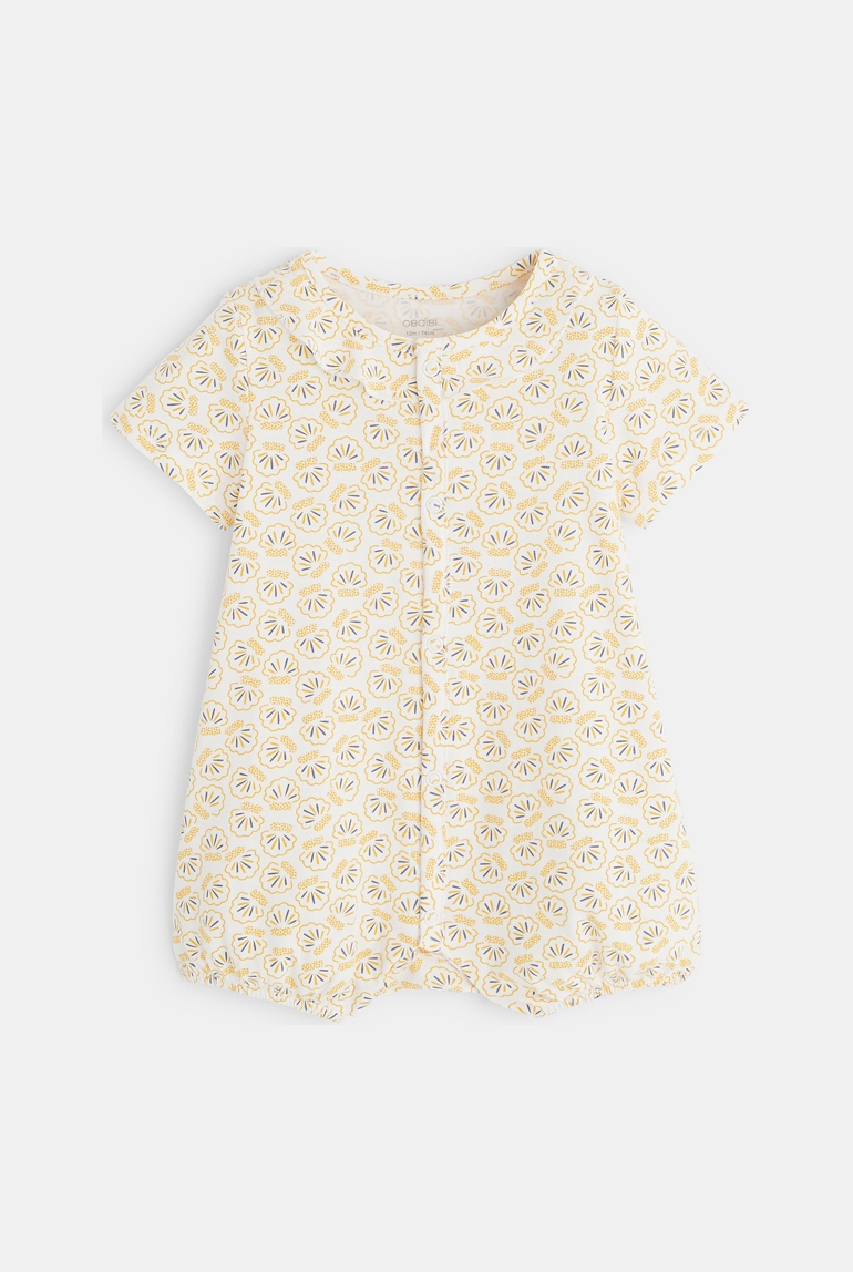 Combi courte maille coquillages jaune bébé fille 1
