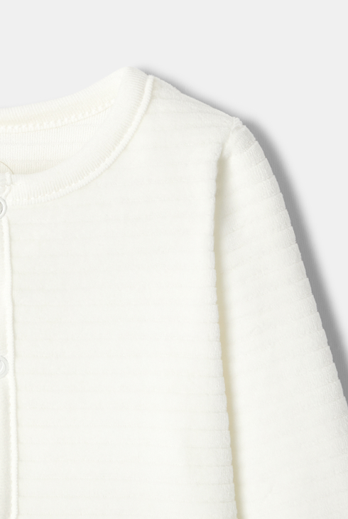 Pyjama en velours côtelé blanc naissance Absorba 2