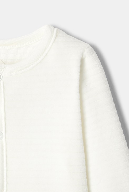 Pyjama en velours côtelé blanc naissance Absorba