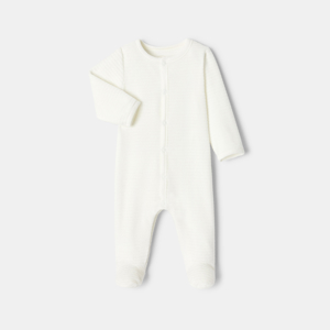 Pyjama en velours côtelé blanc naissance Absorba 1