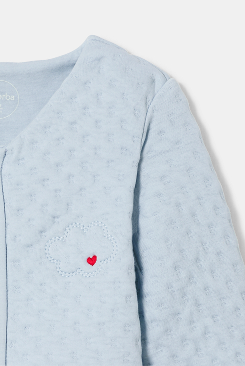 Pyjama pieds et mains amovibles en molleton reliefé 2 en 1 bleu naissance Absorba 2