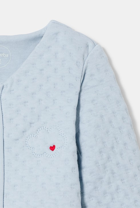 Pyjama pieds et mains amovibles en molleton reliefé 2 en 1 bleu naissance Absorba 2