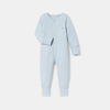 Pyjama pieds et mains amovibles en molleton reliefé 2 en 1 bleu naissance Absorba