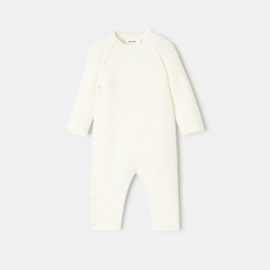 Combinaison bébé en tricot pointelle blanc Absorba 1