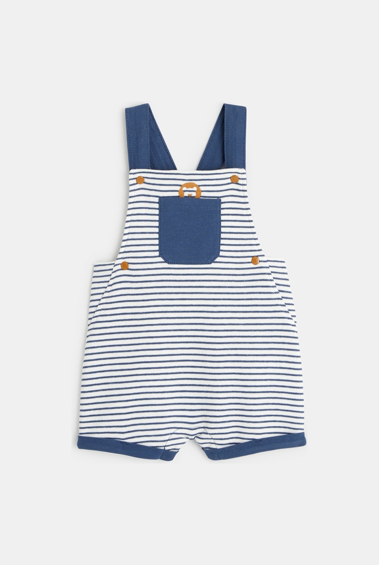 Salopette rayée molleton bleu naissance 1
