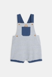 Salopette rayée molleton bleu naissance 1