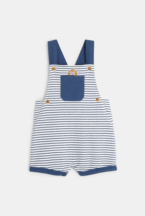 Salopette rayée molleton bleue naissance 1