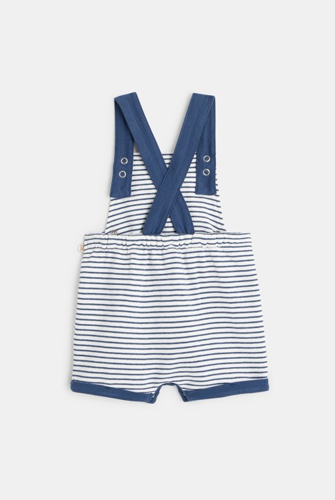 Salopette rayée molleton bleue naissance 2