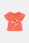 T-shirt froncé Just happy orange bébé fille
