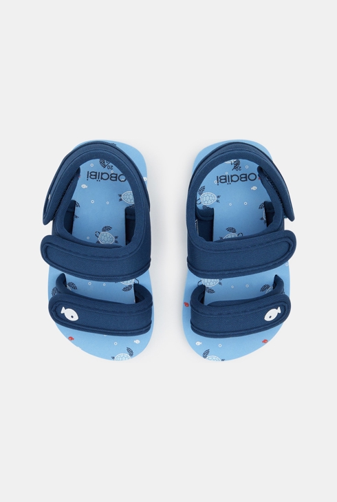 Tongs de plage rayées bleues bébé garçon 2