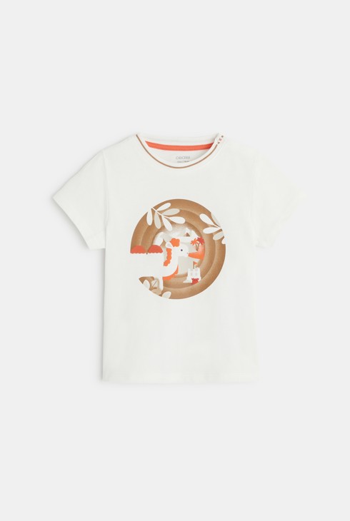 Majica s kamelo bela dojenček deček 1