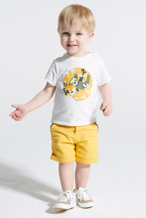 Majica z lenivcem  rumena dojenček deček 1