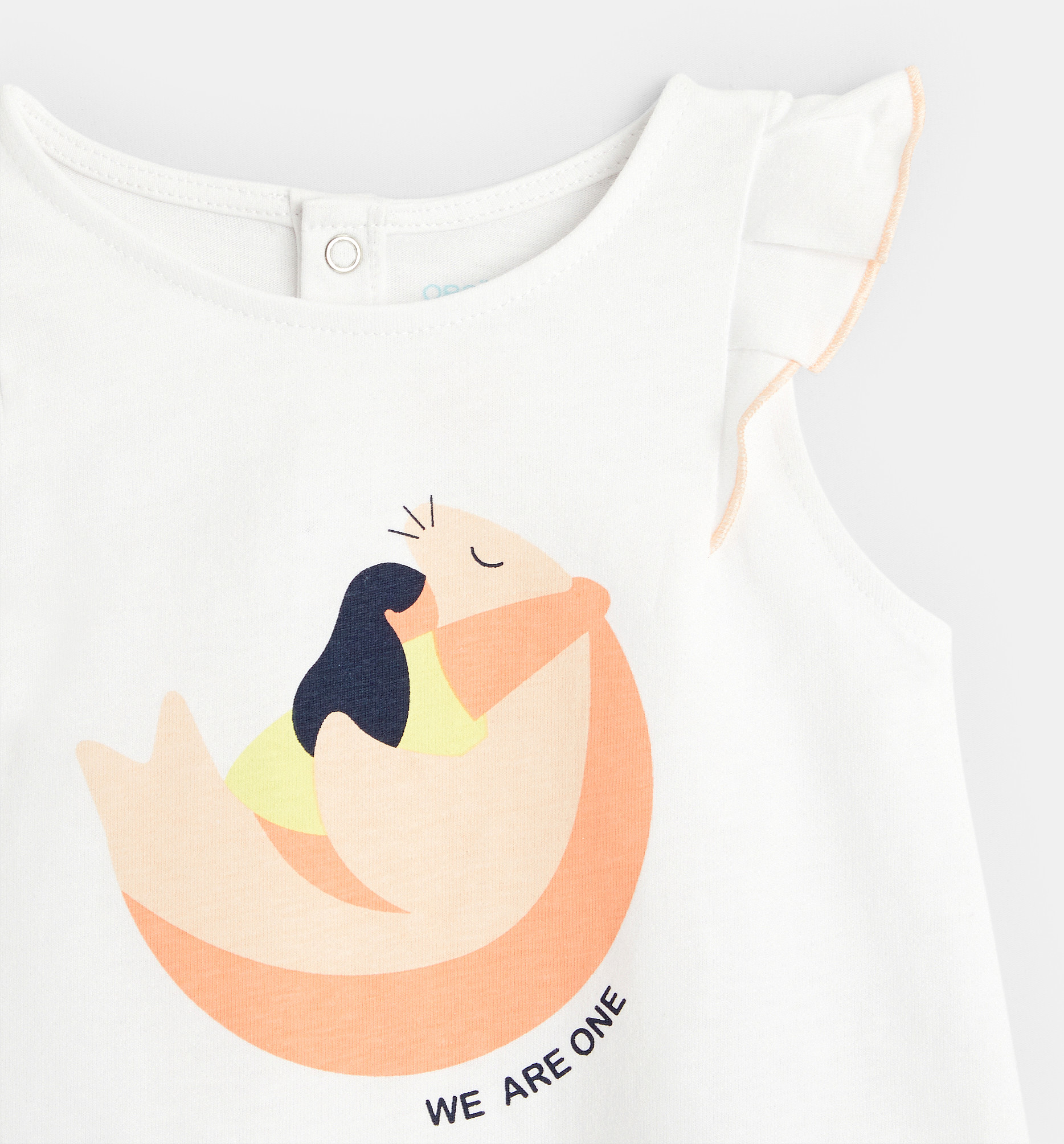 Majica brez rokavov z volančki in potiskom vider bela dojenček deklica 2