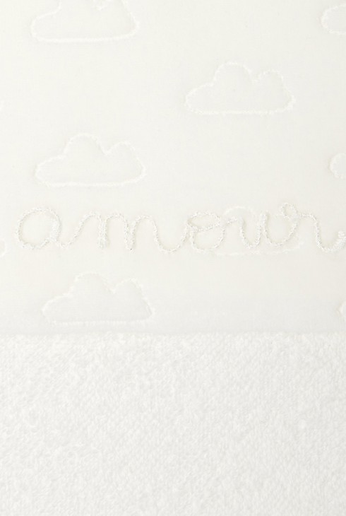 Sortie de bain en coton éponge et velours blanc naissance Absorba