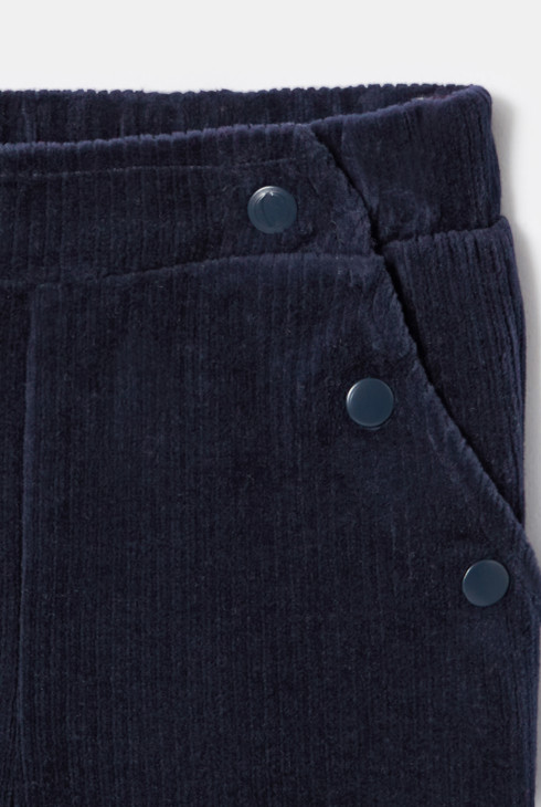 Pantalon en velours côtelé souple bleu bébé fille Absorba 2