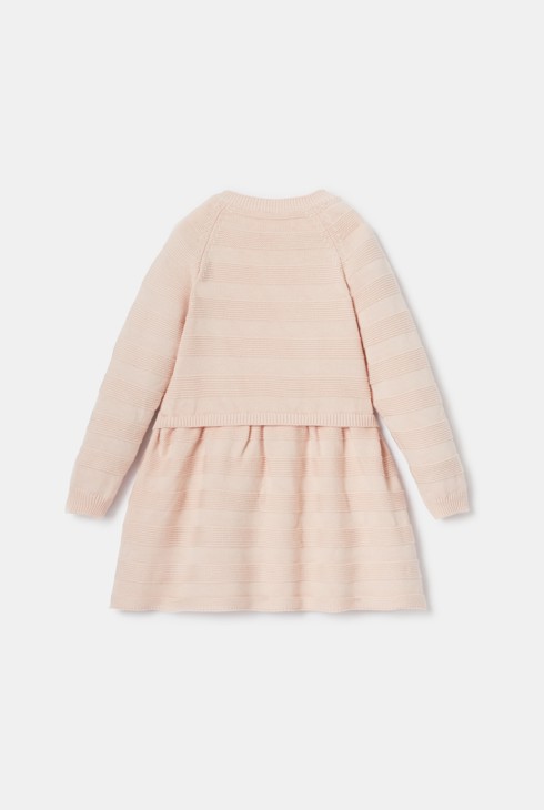 Robe-pull en tricot côtelé rose bébé fille Absorba 2