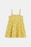 Robe à smocks palmiers jaune bébé fille 2
